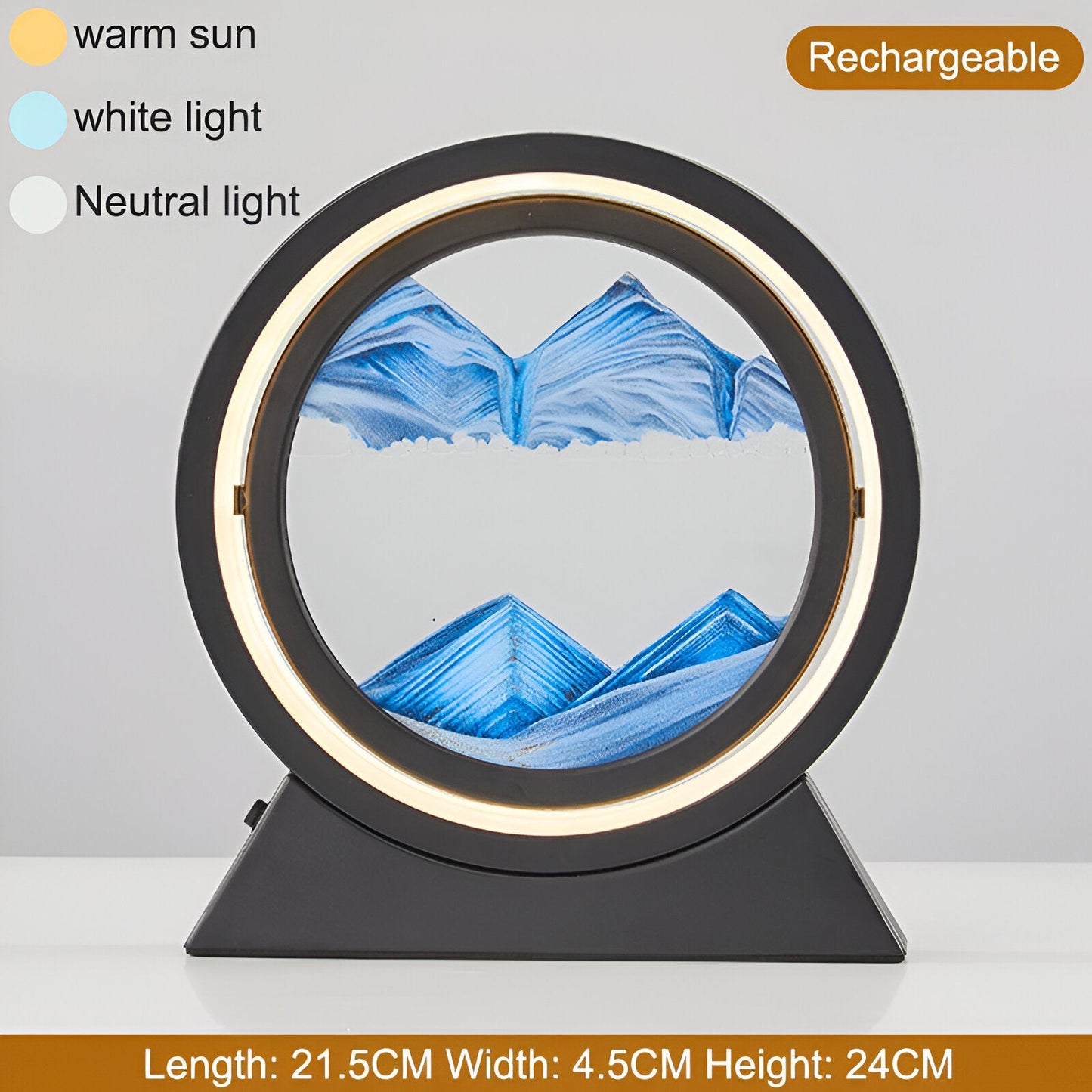 Sands of Time - Sand Art LED Tischlampe - Rotierende Sand Art Lampe