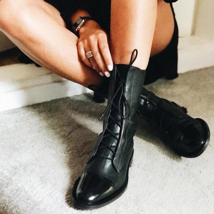 Gaboura klassische Vintage-Stiefel mit Absatz für Damen - hochwertig, stylish, warm & bequem_schwarz_10