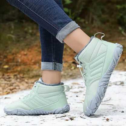 Wasserfeste Damen-Barfußschuhe für den Winter (Testsieger) - Fleece-Innenfutter, große Zehenbox, schmerzfrei