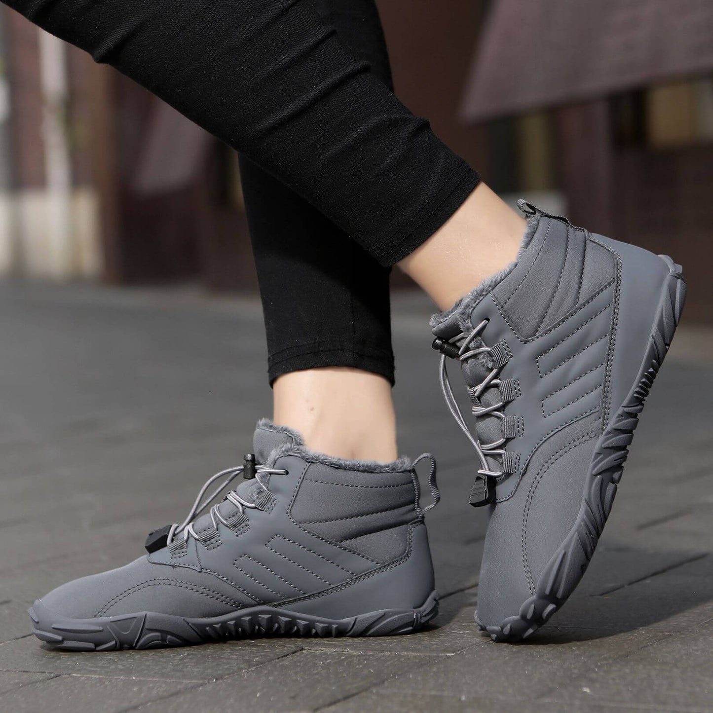 Wasserfeste Damen-Barfußschuhe für den Winter (Testsieger) - Fleece-Innenfutter, große Zehenbox, schmerzfrei