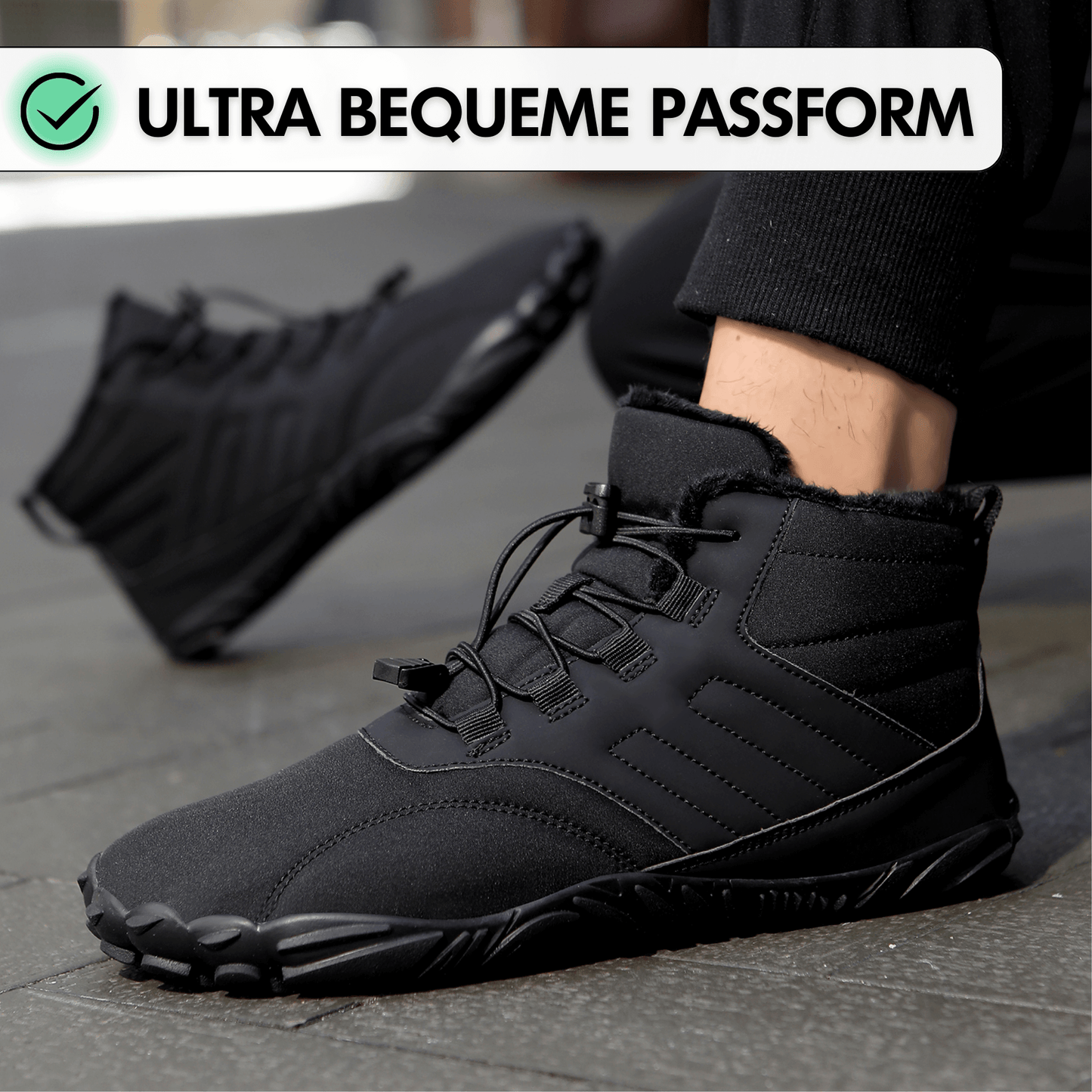 Wasserfeste Damen-Barfußschuhe für den Winter (Testsieger) - Fleece-Innenfutter, große Zehenbox, schmerzfrei