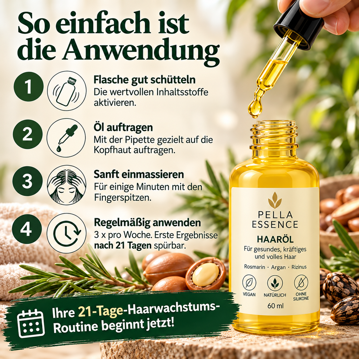 Pella Essence V2  - Veganes Haaröl für schnelles Wachstum