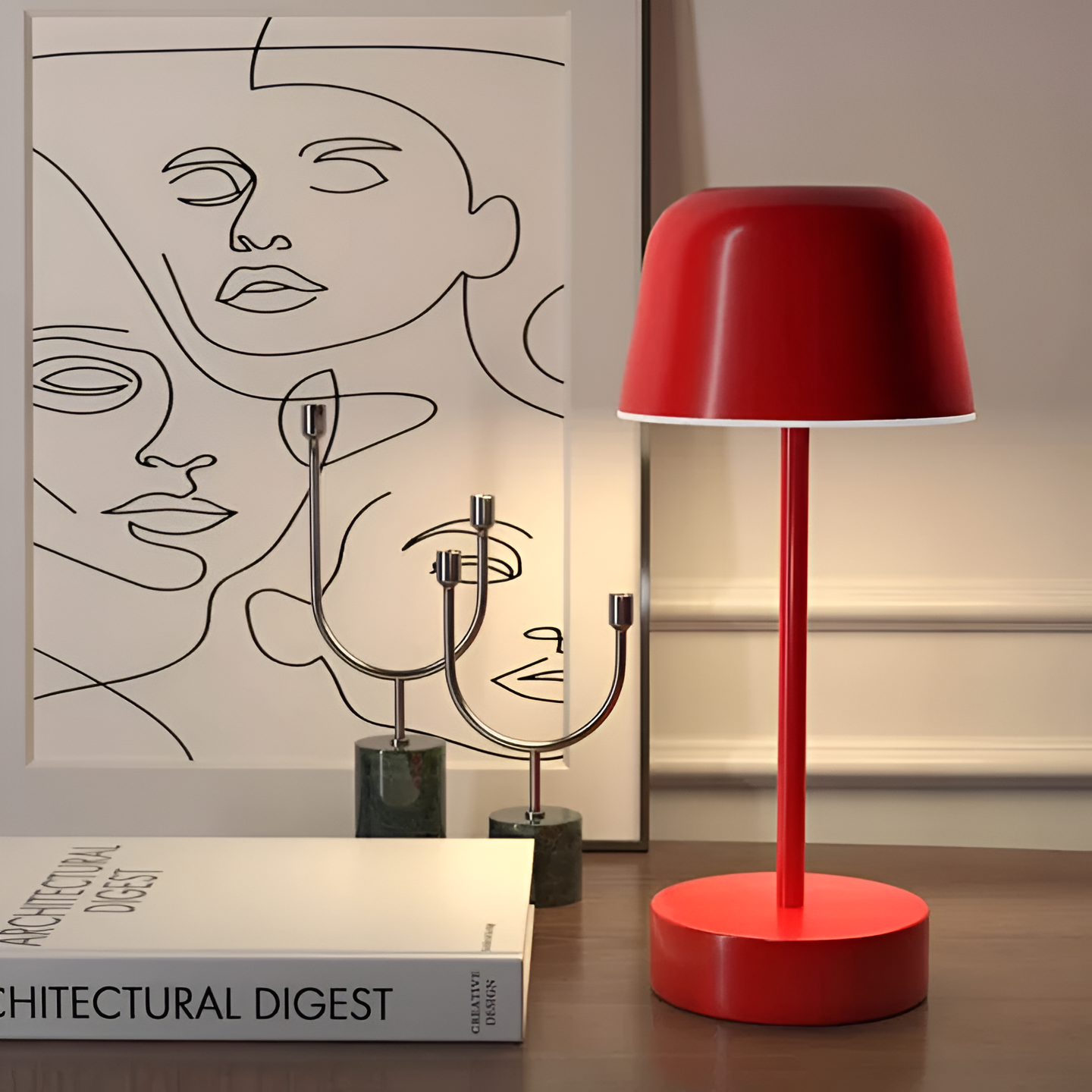 Bunte LED-Tischlampe im Retro-Design, kabellos, USB