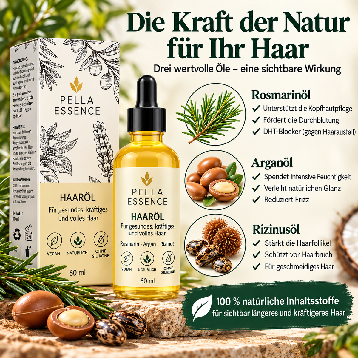 Pella Essence V2  - Veganes Haaröl für schnelles Wachstum
