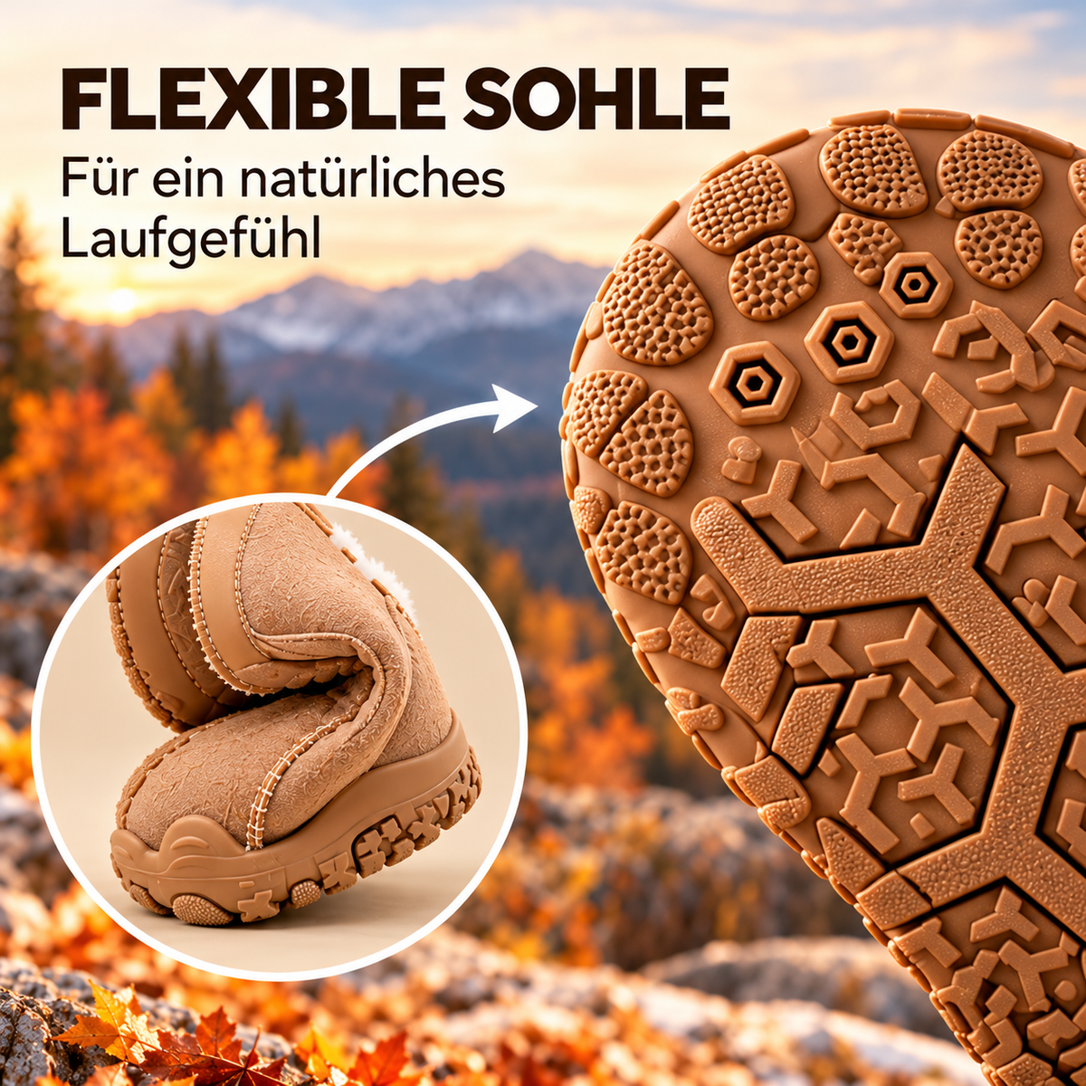 Winter-Barfußboots mit dickem Innenfutter