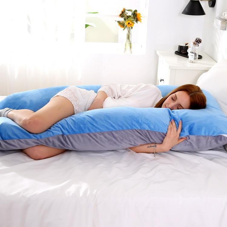 Das originale Schlaftherapie-Kissen - das kuscheligste Kissen der Welt - hilft Dir, schneller einzuschlafen, blau -grau 2
