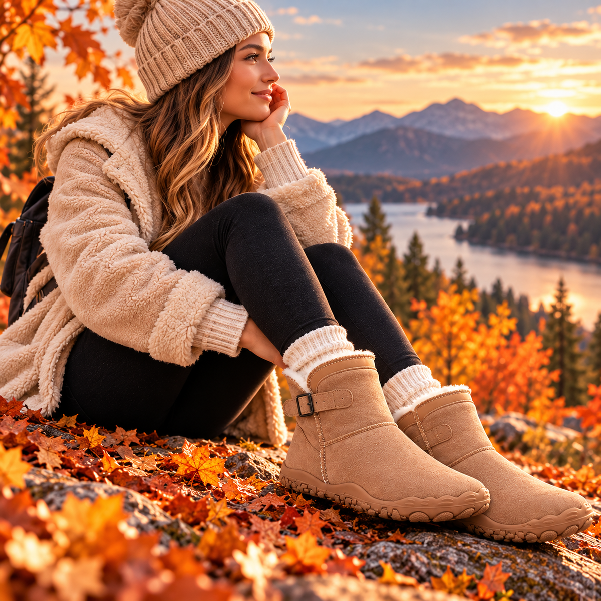 Winter-Barfußboots mit dickem Innenfutter