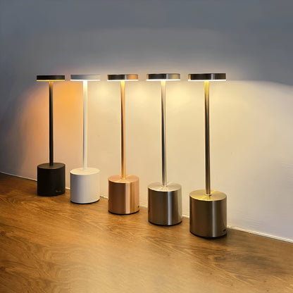 RetroGlow - Retro-inspirierte LED-Tischleuchte mit kabelloser & USB-Ladung