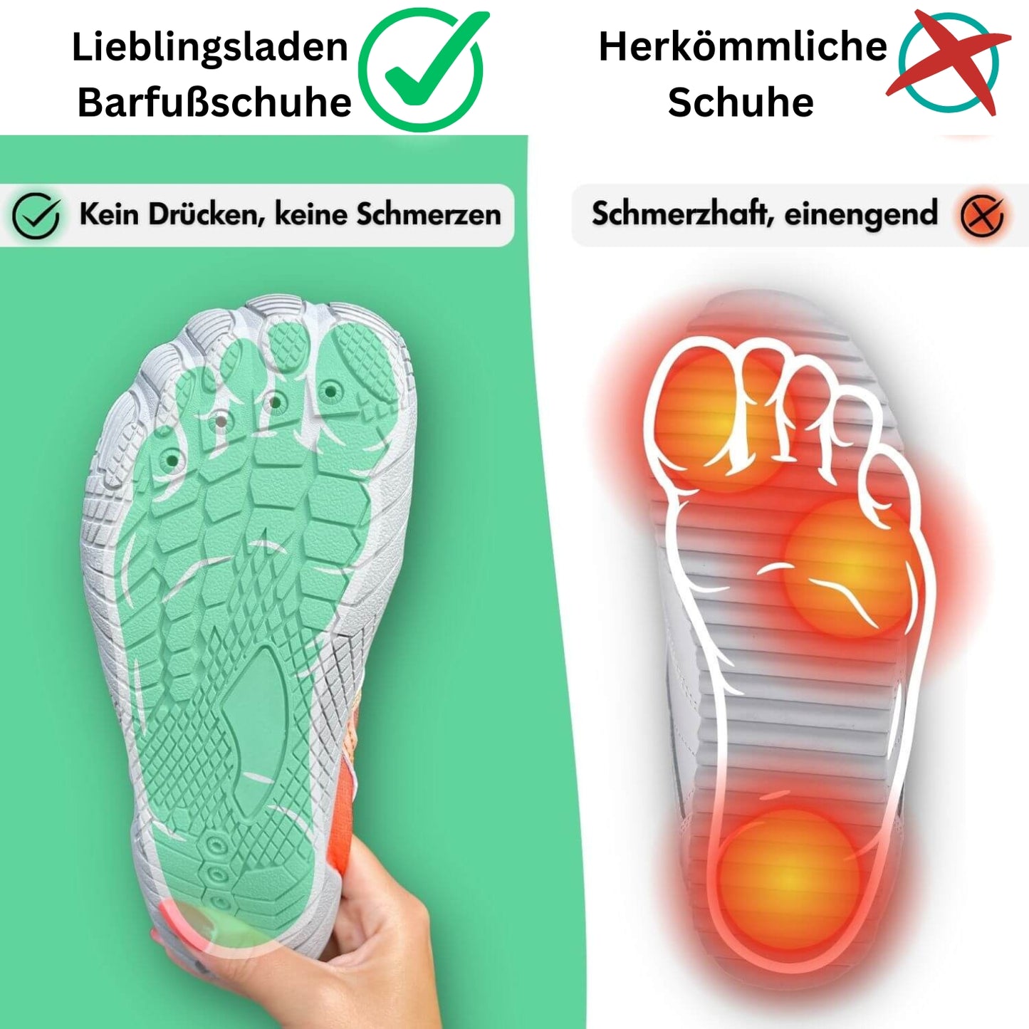 Wasserfeste Damen-Barfußschuhe für den Winter (Testsieger) - Fleece-Innenfutter, große Zehenbox, schmerzfrei