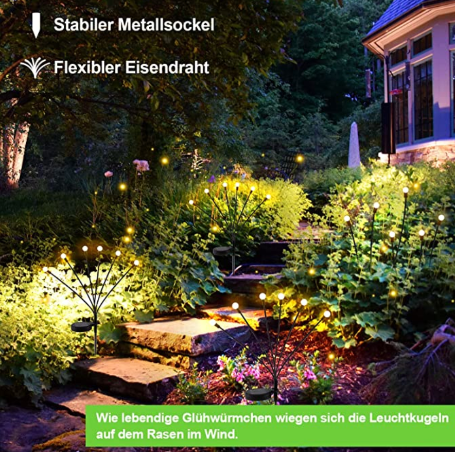 Solarpower | LED Solar-Glühwürmchen Lichter für den Garten (6 LEDS)