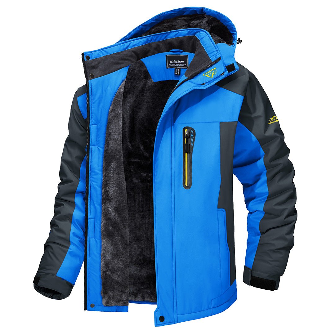 Windbreaker & wasserdichte Outdoor-Jacke für Herren - warm, wind-/wasserdicht, strapazierfähig blau