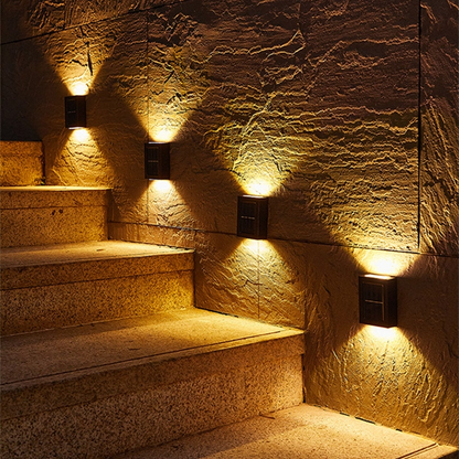 Kabellose LED Solar Wandleuchten Deluxe - Schaffen Sie Die Perfekte Atmosphäre In Ihrem Garten! - (1+1 GRATIS!)