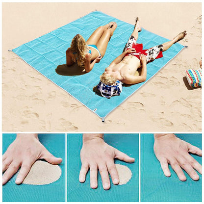 sandfreie strandmatte blau