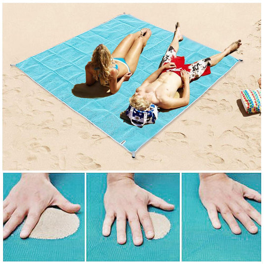 sandfreie strandmatte blau