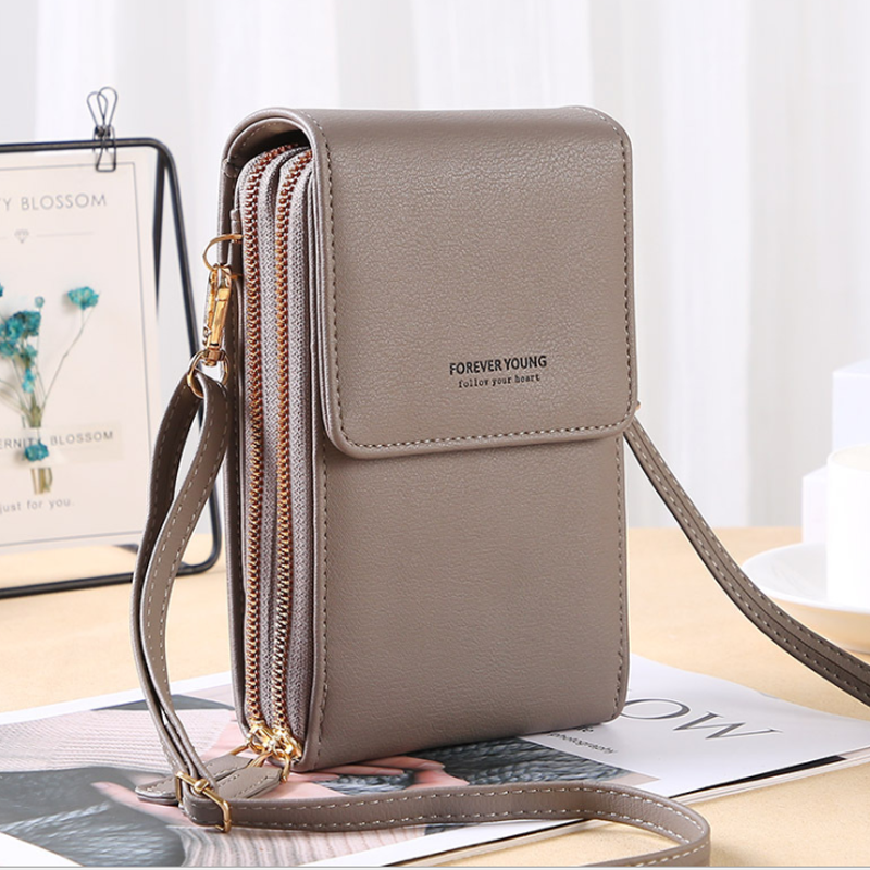 Multifunktionale Touchscreen-Handytasche - modischer Schutz für Handys grau