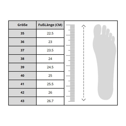 Orthopädische Retro-Sandalen für Damen - gleichmäßige Druckverteilung, leicht & bequem, Haltungskorrektur, größenangaben
