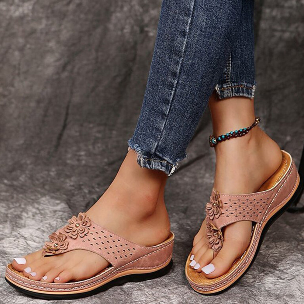 Orthopädische Retro-Sandalen für Damen - gleichmäßige Druckverteilung, leicht & bequem, Haltungskorrektur, rosa + 2