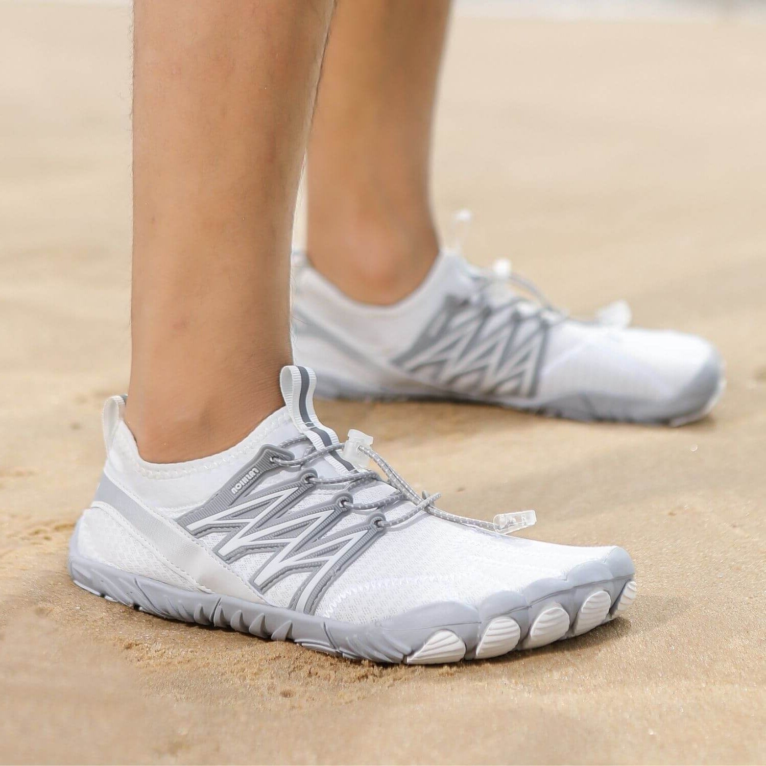 Unisex-Barfußschuhe "Sport Pro" - für Sport, Wandern, Trail Running - die gesündesten Schuhe - große Zehenfreiheit_weiß