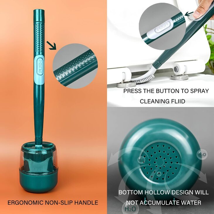 Hygienische Toilettenbürste mit Seifenspender für schnelle Reinigung - stilvoll, hochwertig & langlebig