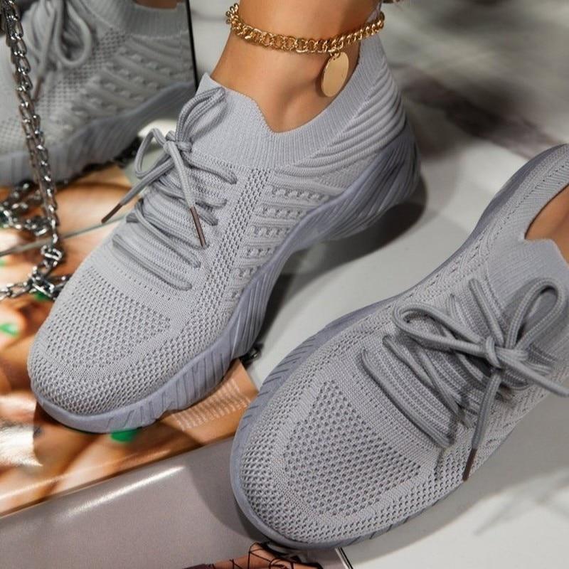 Orthopädische Damen-Sneakers - superleicht, rutschfest, atmungsaktiv grau