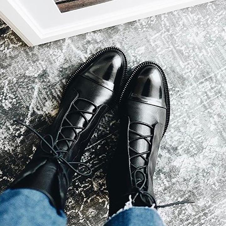 Gaboura klassische Vintage-Stiefel mit Absatz für Damen - hochwertig, stylish, warm & bequem_schwarz_6