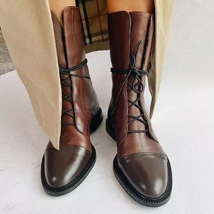 Gaboura klassische Vintage-Stiefel mit Absatz für Damen - hochwertig, stylish, warm & bequem_braun