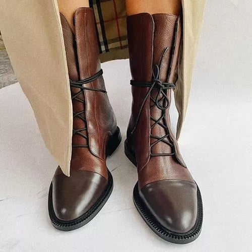 Gaboura klassische Vintage-Stiefel mit Absatz für Damen - hochwertig, stylish, warm & bequem_braun