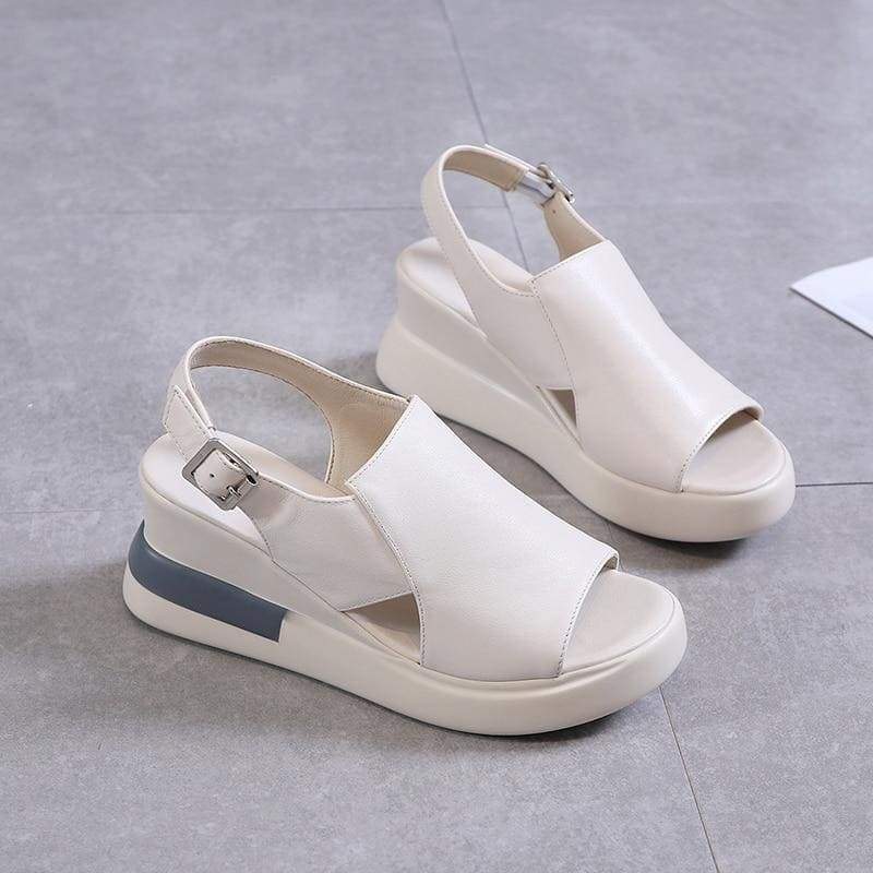 Orthopädische Sandalen "Ortolina" - korrigiert Haltung, elegant & komfortabel  - beige - testsieger