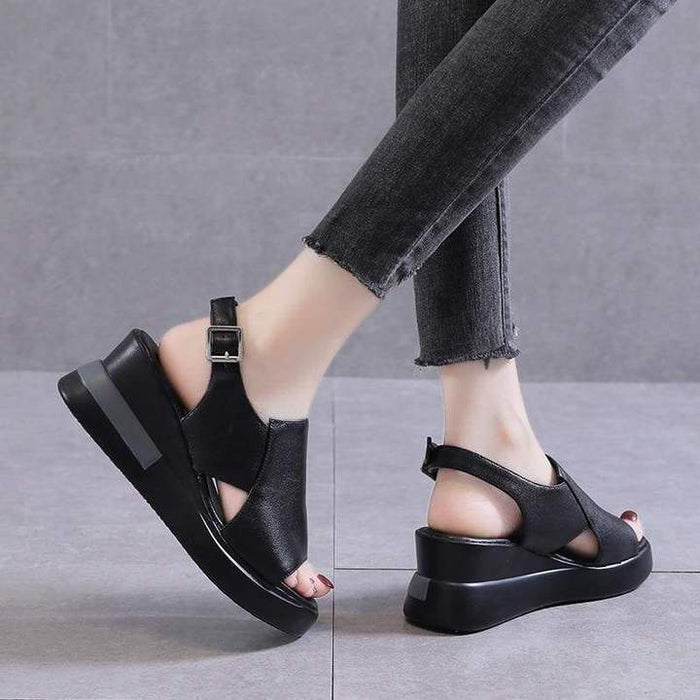 Orthopädische Sandalen "Ortolina" - korrigiert Haltung, elegant & komfortabel  - schwarz testsieger