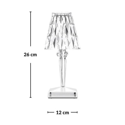 Kaufladen Romantische Kristall-Tischlampe aus Acrylglas - dekorativ, 3 Farben, aufladbar + 8
