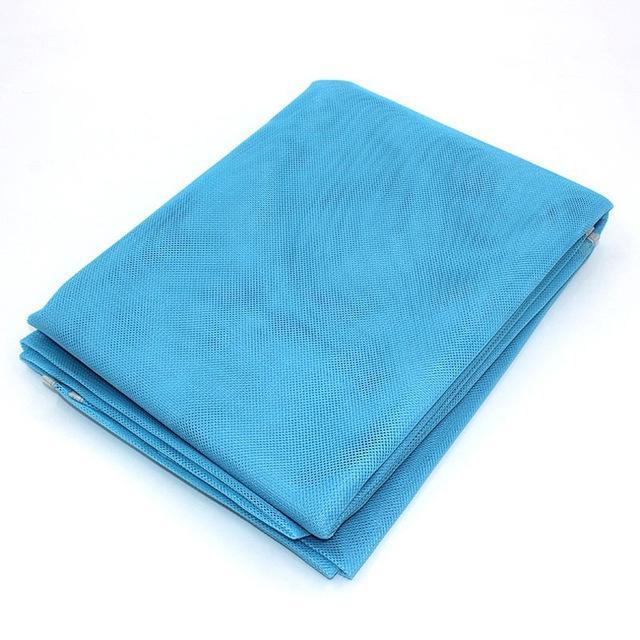 sandfreie strandmatte blau test
