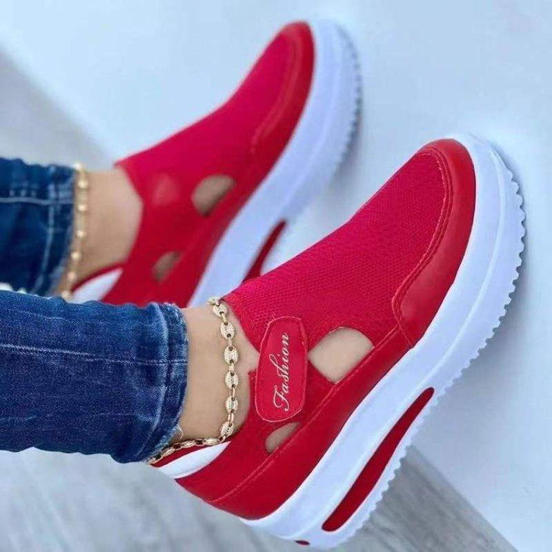 Zora Slip-On | Atmungsaktiver Damen-Trainer, rot