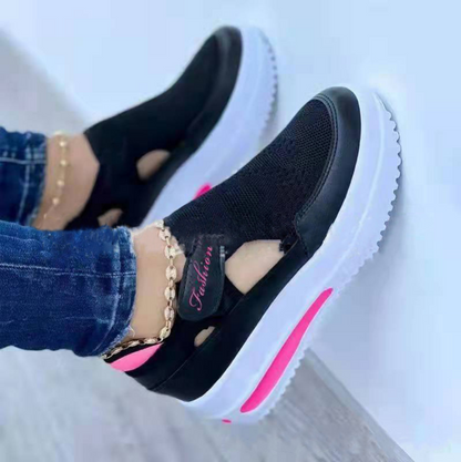 Zora Slip-On | Atmungsaktiver Damen-Trainer, schwarz