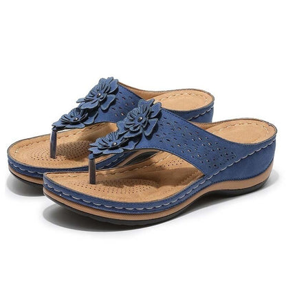 Orthopädische Retro-Sandalen für Damen - gleichmäßige Druckverteilung, leicht & bequem, Haltungskorrektur, blau + 4