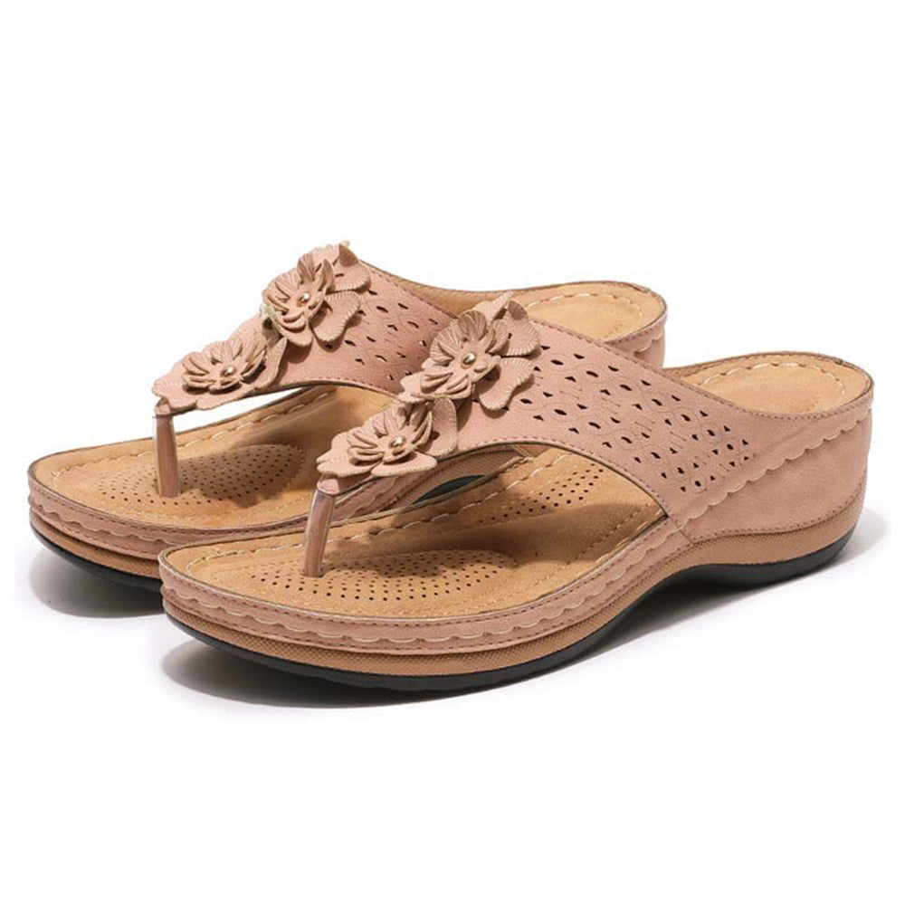Orthopädische Retro-Sandalen für Damen - gleichmäßige Druckverteilung, leicht & bequem, Haltungskorrektur, rosa + 3