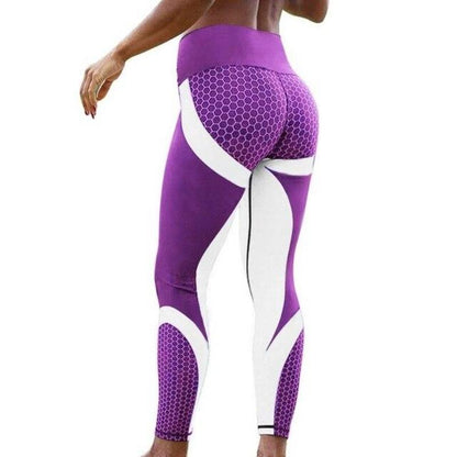 Fitness Push-up Leggins - komprimiert, strafft und holt die perfekte Figur aus Ihnen heraus_lila weiß