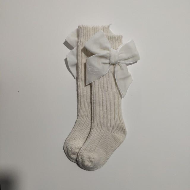 Baby-Kniestrümpfe mit Schleife / Socken für Babys & Kleinkinder - modisch & bequem, Brown / 1-3 Jahre