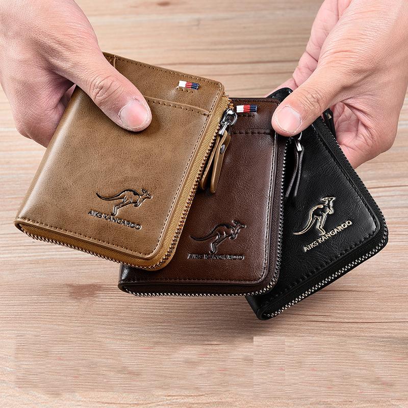 Leder Portemonnaie für Männer mit RFID Schutz - Geldbörse aus Leder für Herren - Brieftasche aus Leder