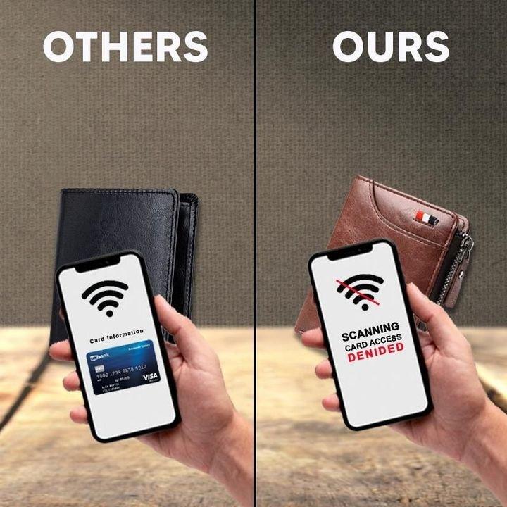 Leder Portemonnaie für Männer mit RFID Schutz - Geldbörse aus Leder für Herren - Brieftasche aus Leder